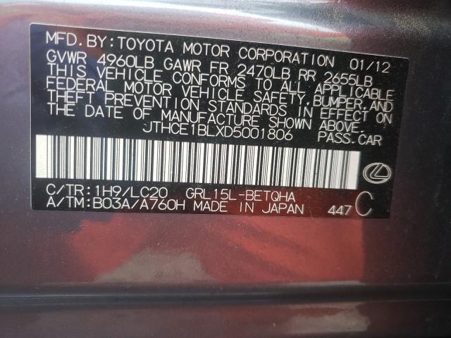 2013 LEXUS GS 350 JTHCE1BLXD5001806