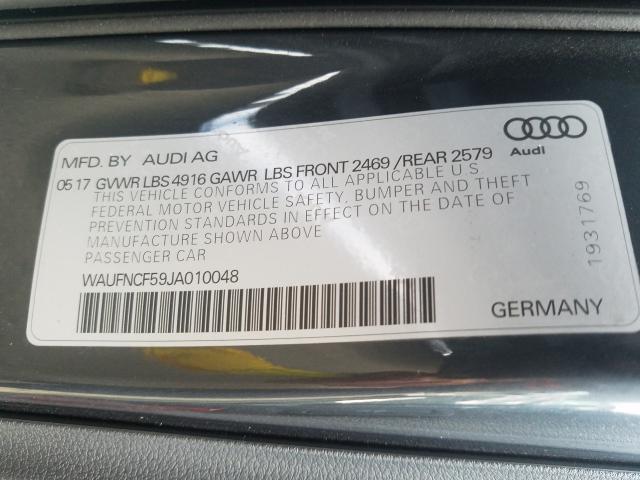 2018 AUDI A5 PRESTIG WAUFNCF59JA010048