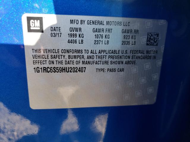 2017 CHEVROLET VOLT LT 1G1RC6S59HU202407
