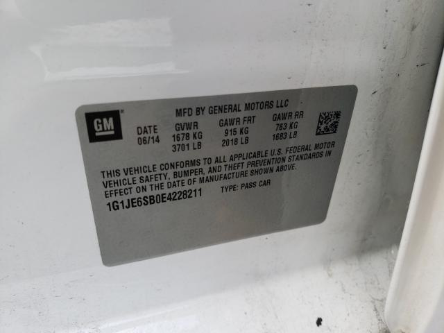 2014 CHEVROLET SONIC LTZ 1G1JE6SB0E4228211
