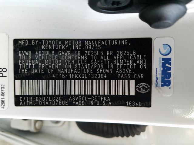 2016 TOYOTA CAMRY LE - 4T1BF1FKXGU132364