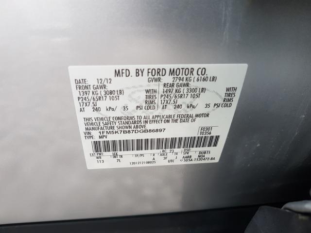 2013 FORD EXPLORER 1FM5K7B87DGB86897