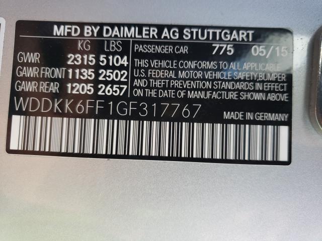 2016 MERCEDES-BENZ E 400 WDDKK6FF1GF317767