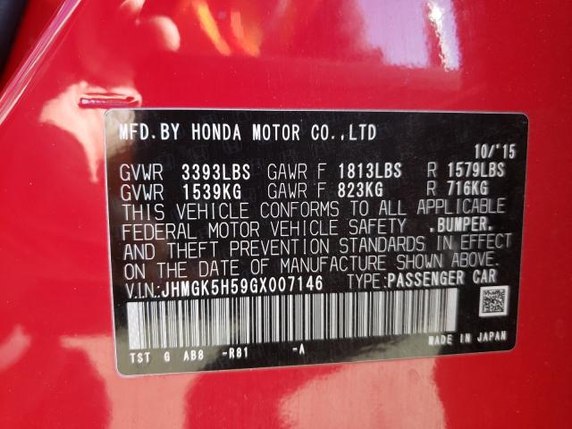 2016 HONDA FIT LX JHMGK5H59GX007146