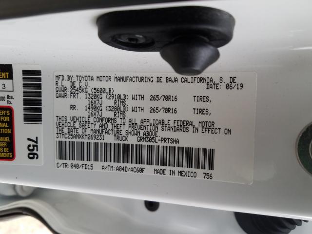 2019 TOYOTA TACOMA 3TMCZ5ANXKM269231