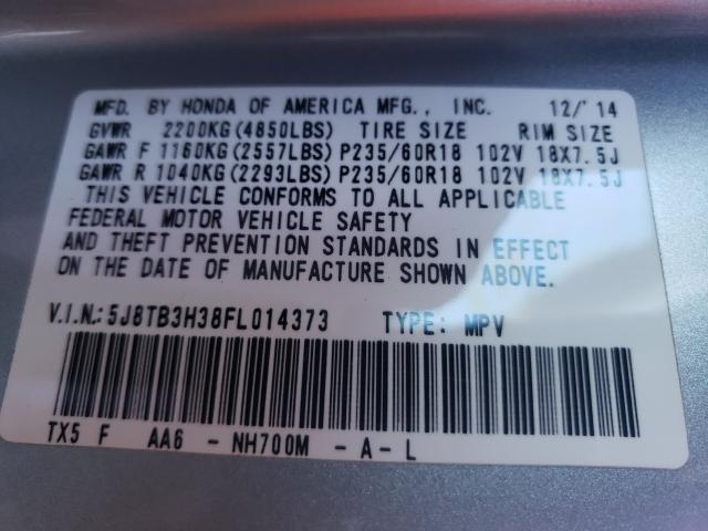 2015 ACURA RDX 5J8TB3H38FL014373