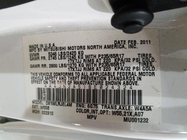 2011 MITSUBISHI ENDEAVOR L 4A4JN2AS1BE024324