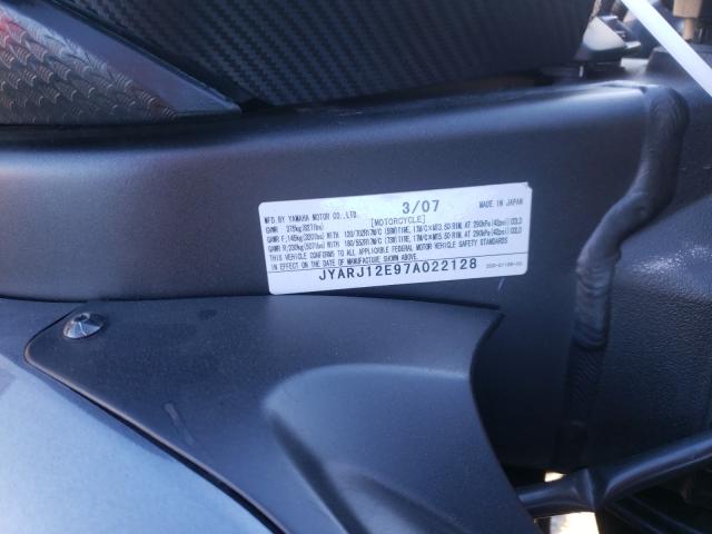 2007 YAMAHA YZFR6 JYARJ12E97A022128