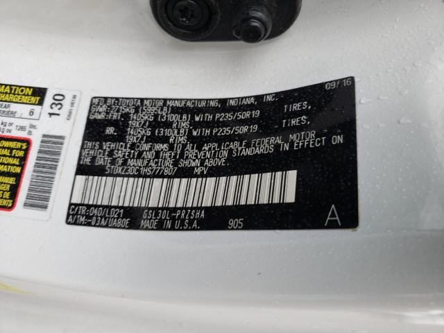 2017 TOYOTA SIENNA SE 5TDXZ3DC1HS777807