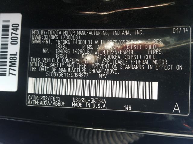 2014 TOYOTA SEQUOIA SR 5TDBY5G11ES099977