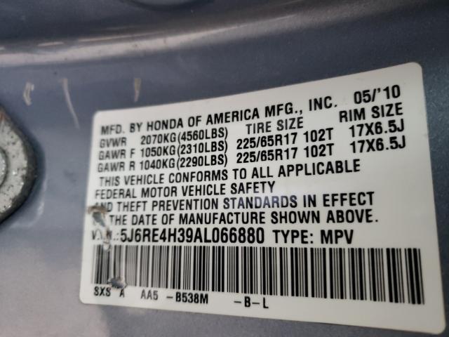 2010 HONDA CR-V LX 5J6RE4H39AL066880