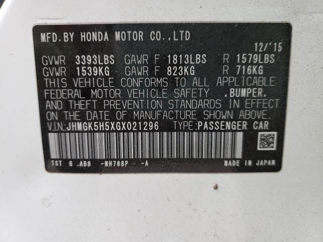 2016 HONDA FIT LX JHMGK5H5XGX021296