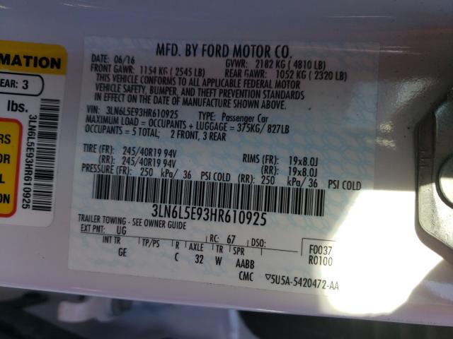2017 LINCOLN MKZ RESERV 3LN6L5E93HR610925