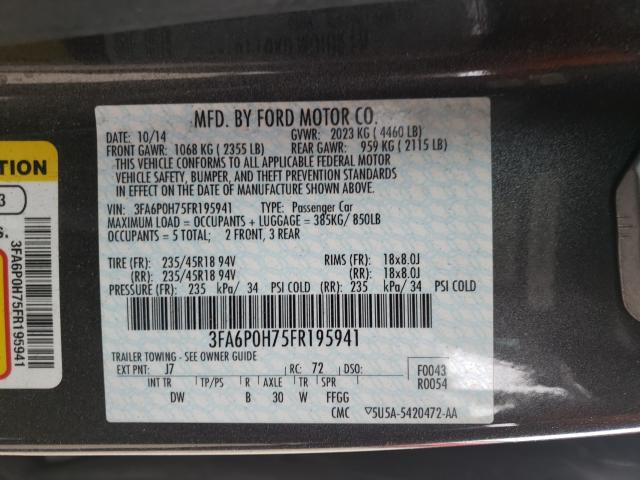 2015 FORD FUSION SE - 3FA6P0H75FR195941