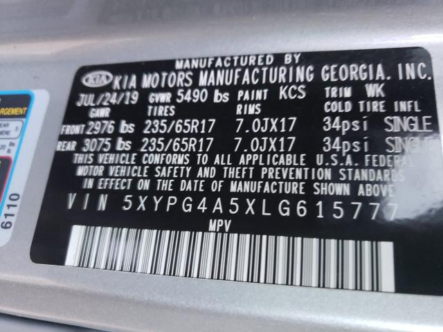 2020 KIA SORENTO S 5XYPG4A5XLG615777