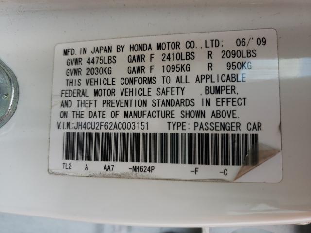 2010 ACURA TSX JH4CU2F62AC003151