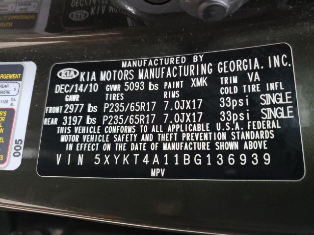2011 KIA SORENTO BA 5XYKT4A11BG136939