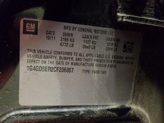 2012 BUICK LACROSSE P 1G4GD5ER2CF206067