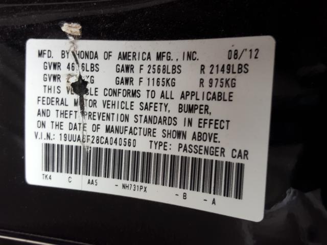 2012 ACURA TL 19UUA8F28CA040560