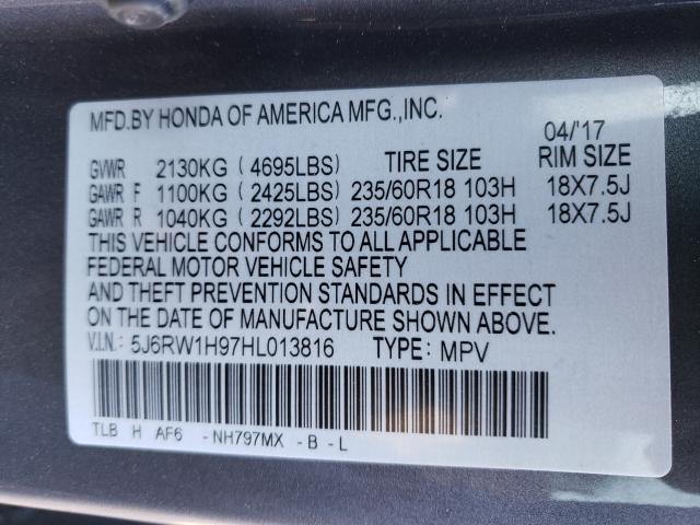 2017 HONDA CR-V TOURI 5J6RW1H97HL013816