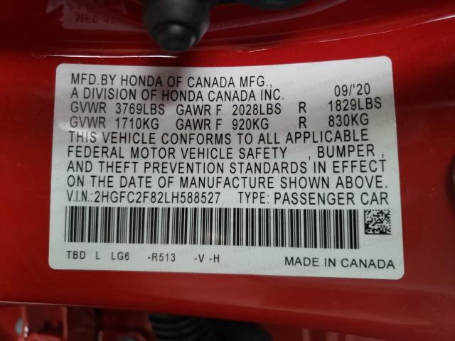 2020 HONDA CIVIC SPOR 2HGFC2F82LH588527
