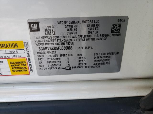 2015 BUICK ENCLAVE 5GAKVBKD5FJ336883