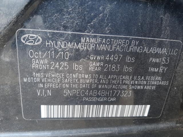 2011 HYUNDAI SONATA SE 5NPEC4AB4BH177323