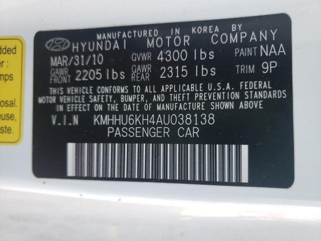 2010 HYUNDAI GENESIS CO KMHHU6KH4AU038138