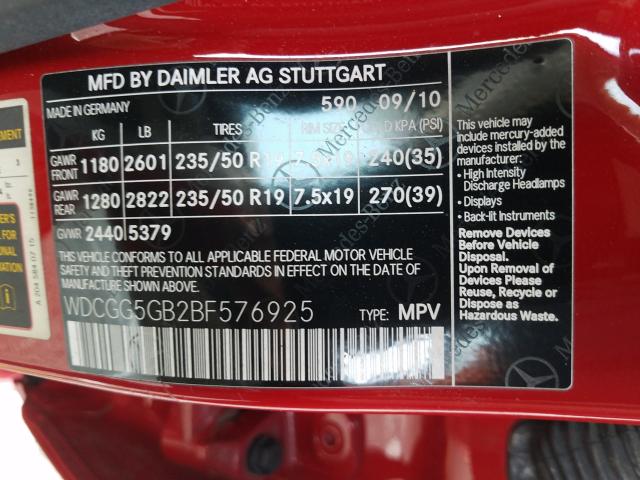 2011 MERCEDES-BENZ GLK 350 WDCGG5GB2BF576925