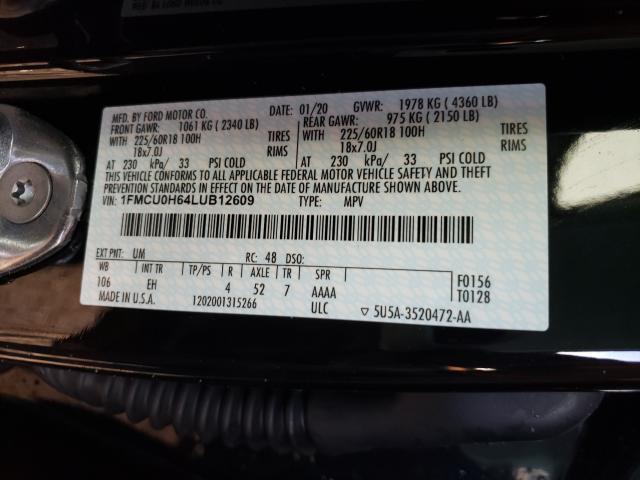2020 FORD ESCAPE SEL 1FMCU0H64LUB12609