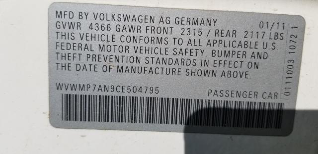 2012 VOLKSWAGEN CC SPORT WVWMP7AN9CE504795