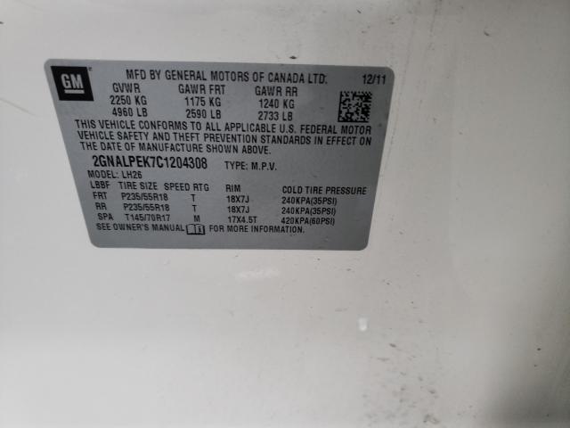2012 CHEVROLET EQUINOX LT 2GNALPEK7C1204308
