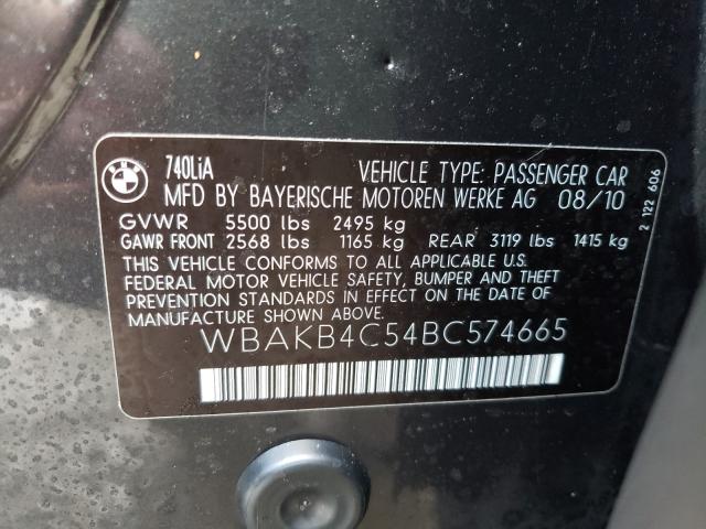 2011 BMW 740 LI WBAKB4C54BC574665