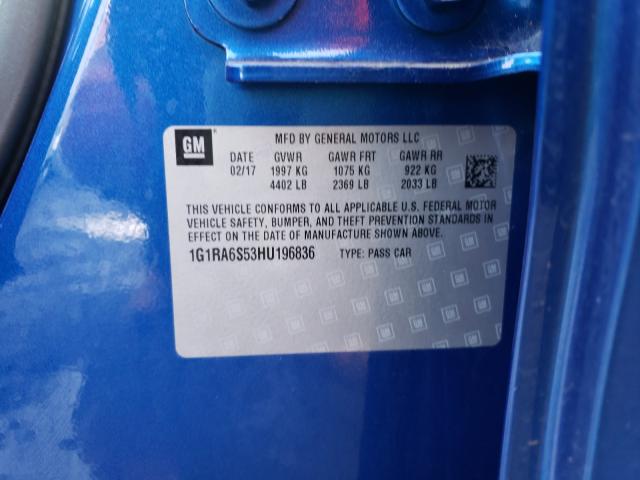 2017 CHEVROLET VOLT LT 1G1RA6S53HU196836