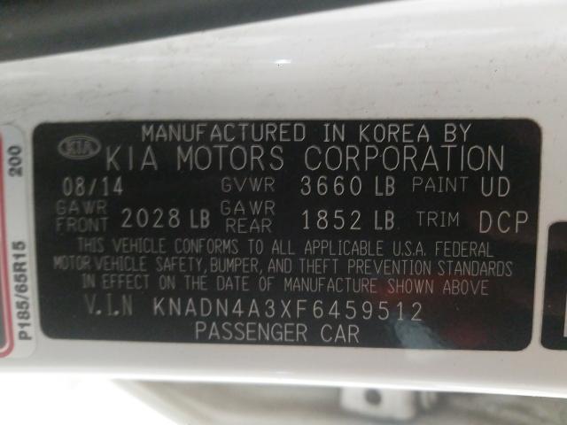 2015 KIA RIO EX KNADN4A3XF6459512