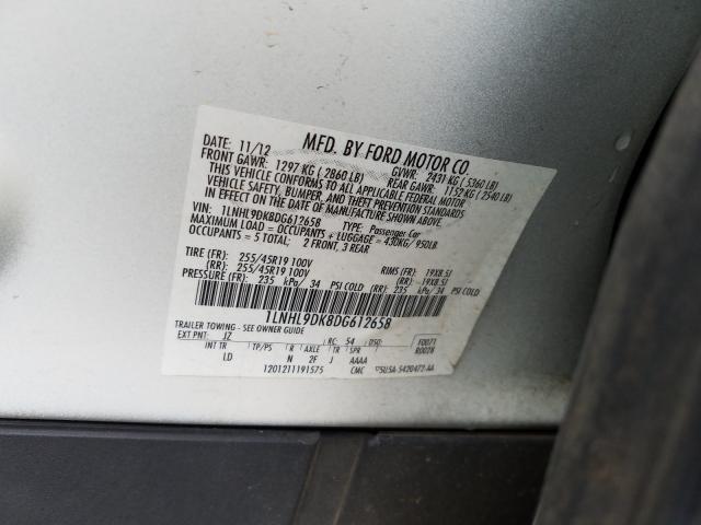 2013 LINCOLN MKS 1LNHL9DK8DG612658