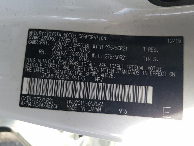 2016 LEXUS LX 570 JTJHY7AX3G4199173