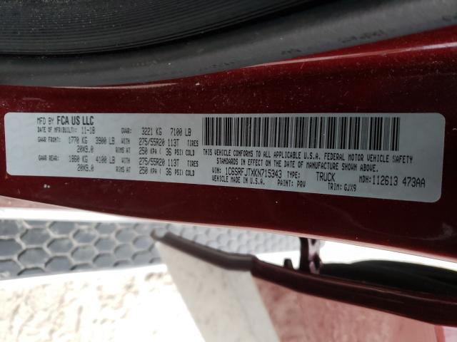 2019 RAM 1500 LARAM 1C6SRFJTXKN715343