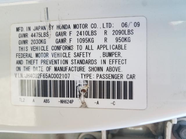 2010 ACURA TSX JH4CU2F65AC002107