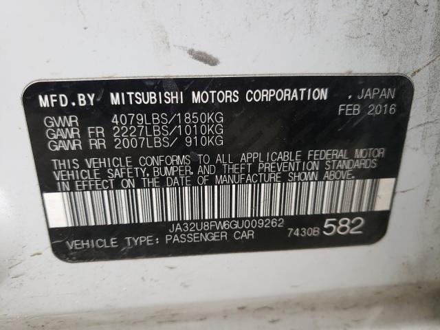 2016 MITSUBISHI LANCER GT JA32U8FW6GU009262