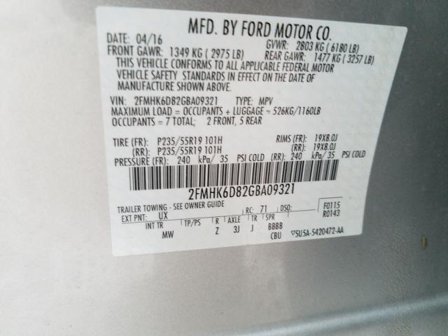 2016 FORD FLEX LIMIT 2FMHK6D82GBA09321