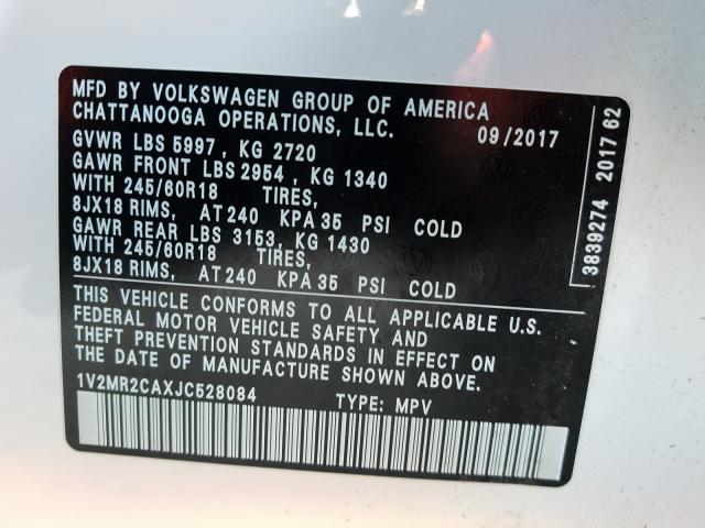 2018 VOLKSWAGEN ATLAS SEL 1V2MR2CAXJC528084