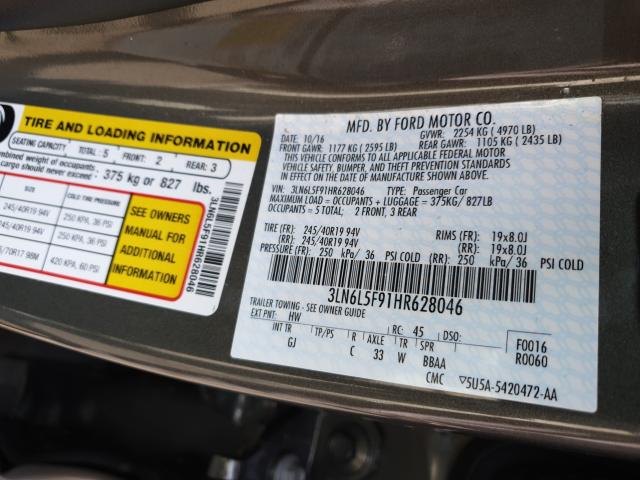 2017 LINCOLN MKZ RESERV 3LN6L5F91HR628046