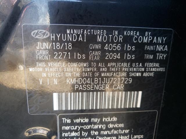 2018 HYUNDAI ELANTRA SP KMHD04LB1JU721729