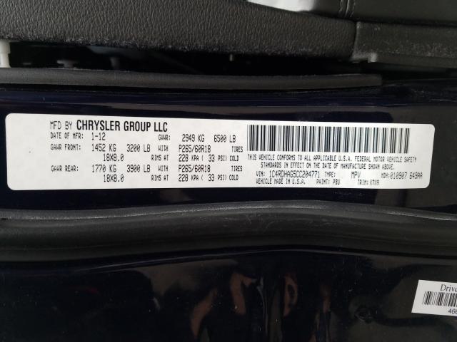 2012 DODGE DURANGO SX 1C4RDHAG5CC204771
