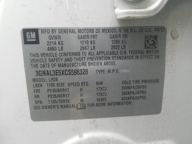 2012 CHEVROLET CAPTIVA SP 3GNAL3E5XCS598328