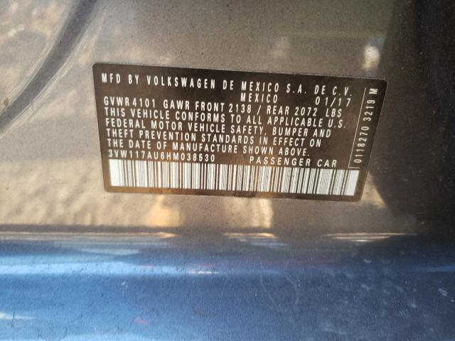 2017 VOLKSWAGEN GOLF S 3VW117AU6HM038530