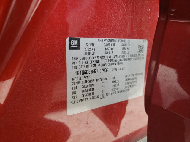 2016 GMC CANYON SLT 1GTG6DE35G1157986