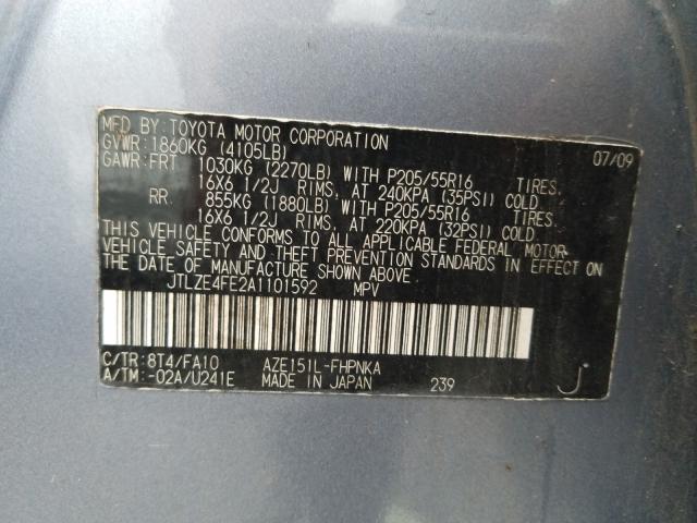 2010 TOYOTA SCION XB JTLZE4FE2A1101592