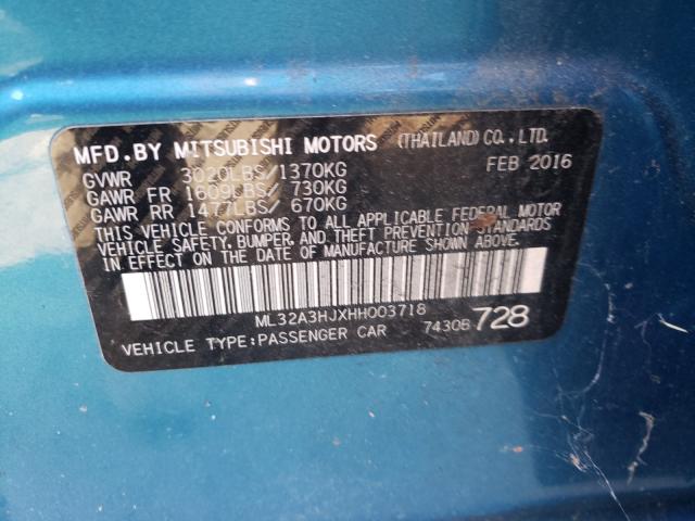 2017 MITSUBISHI MIRAGE ES ML32A3HJXHH003718